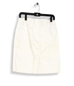 Womens White Elastic Waist Light Wash Straight & Pencil Skirt Size 4 alternative image
