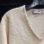 St. Croix Women's Cream V-Neck Wool Sweater Size M image number 3