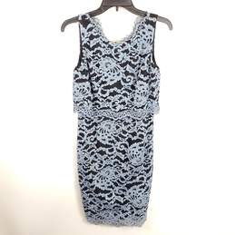 Ivanka Trump Women Blue Lace Midi Dress Sz 4 alternative image