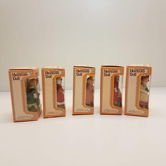 Jasco L'il Chimers Heirloom Doll Porcelain Bell Christmas Ornaments Lot of 5 image number 2