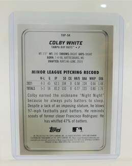 2022 Colby White Bowman Platinum Top Prospects Emerald Ice Foilboard /299 Tampa Bay Rays alternative image