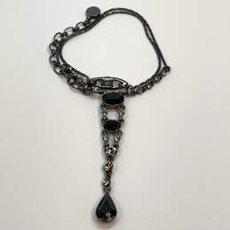 Designer Givenchy Silver-Tone Crystal Cut Stone Link Chain Y-Drop Necklace alternative image