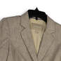 Womens Brown White Long Sleeve Notch Lapel Pockets Two Button Blazer Sz 4P image number 3