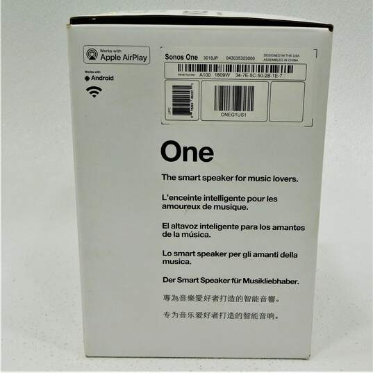 Sonos One Model A100 (1st Gen.) White Smart Speaker w/ Original Box and Accessories image number 9