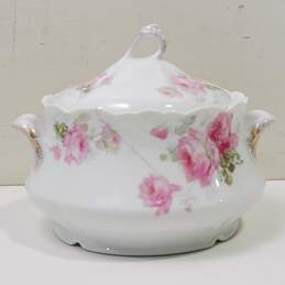 Vintage White Floral Bavarian Serving Pot