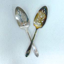 Set of 2 Oneida Community Silver-plated QUEEN BESS II  Serving Slotted Spoons