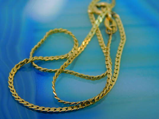 14K Yellow Gold C-Link Chain Anklet 1.4g image number 7