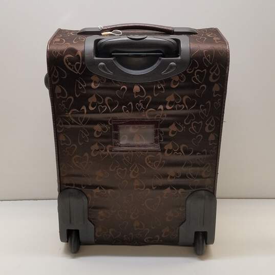 Unbranded Heart Jacquard Brown Luggage w/ Carry-On image number 11