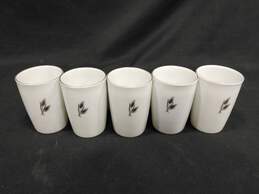 5 Arita Silver Wheat Hand Painted China Juice Cups