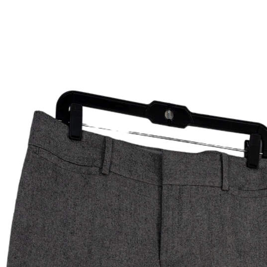 Womens Gray Flat Front Adjustable Waist Straight Leg Dress Pants Size 12 P image number 3