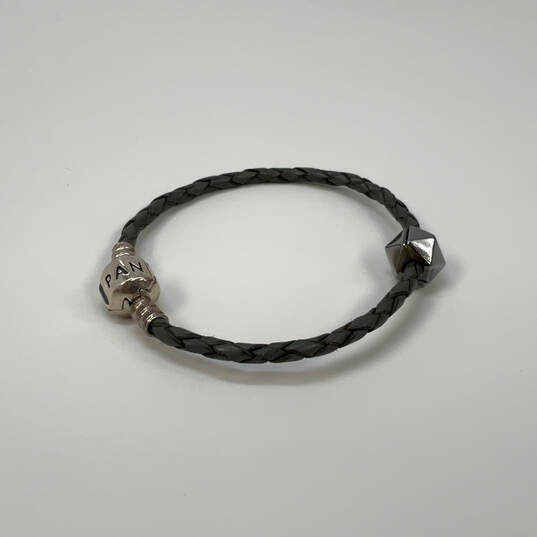 Designer Pandora S925 ALE Sterling Silver Leather Clip Charm Bracelet image number 2