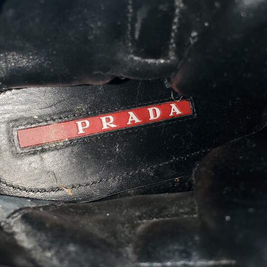 Prada Women's Black Leather High Top Trainers Size 35.5 image number 7