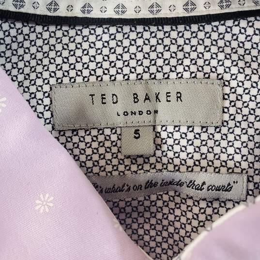 Ted Baker Men Lavender Floral Button Up Sz 5 image number 2