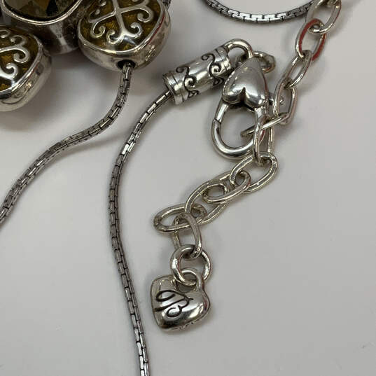 Designer Brighton Gold-Tone Enamel Rhinestone Snake Chain Pendant Necklace image number 4