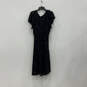 NWT Womens Black Lace Short Sleeve V-Neck Knee Length Wrap Dress Size 3 image number 2