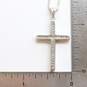 Sterling Silver Diamond Accent Cross Pendant Necklace - 4.8g image number 6