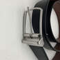 Mens Black Brown Pebble Leather Reversible Adjustable Dress Belt Size 42 image number 2