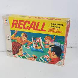 Recall Vintage Board Game Milton Bradley/Not Complete
