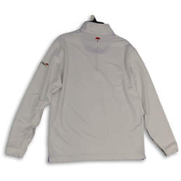 NWT Mens White Mock Neck Long Sleeve 1/4 Zip Pullover T-Shirt Size Large alternative image