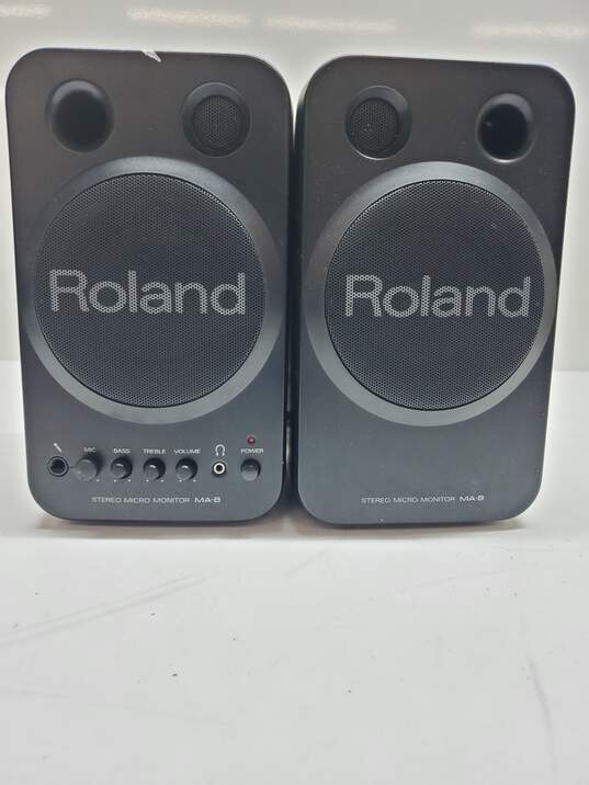 Roland MA-8 Black 8W Stereo Pair Micro Powered Monitor Speakers image number 1