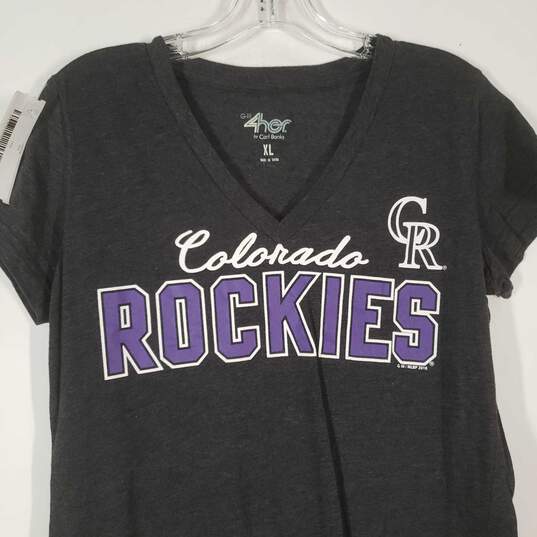 Womens Colorado Rockies Baseball-MLB Short Sleeve Pullover T-Shirt Size XL image number 3