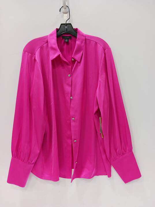 Halogen nordstrom Pink Button Up Blouse Size XL image number 1