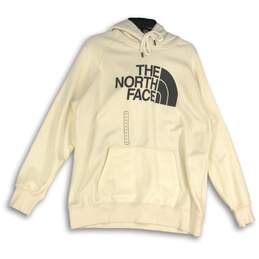 NWT The North Face Mens Cream Long Sleeve Kangaroo Pocket Pullover Hoodie Sz XL