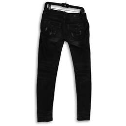 Womens Black Denim Dark Wash 5-Pocket Design Skinny Leg Jeans Size 26 alternative image