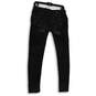 Womens Black Denim Dark Wash 5-Pocket Design Skinny Leg Jeans Size 26 image number 2