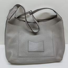 Michael Kors large gray leather sling bag