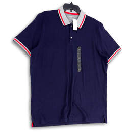 NWT Mens Blue Pique Stretch Short Sleeve Spread Collar Polo Shirt Size XL
