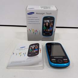 Vintage Blue Samsung Messager Touch Cell Phone In Original Box w/ Manual