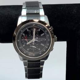 Designer Seiko Silver-Tone Water Resistant Chronograph Bracelet Wristwatch