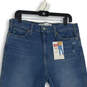 NWT Womens Blue Mid Wash Simply Stretch Distressed Skinny Jeans Size 14 image number 3