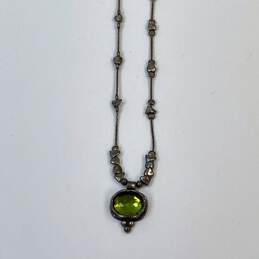 Designer Silpada 925 Sterling Silver Green Glass Daintree Pendant Necklace alternative image