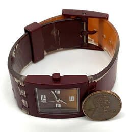 Designer Swatch Brown Adjustable Strap Square Dial Analog Wristwatch