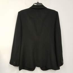 Womens Black Long Sleeve Pocket Notch Collar Single Breasted Blazer Size 14 alternative image