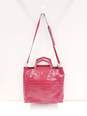 Anna Paola Croc Embossed Leather Satchel Red image number 1
