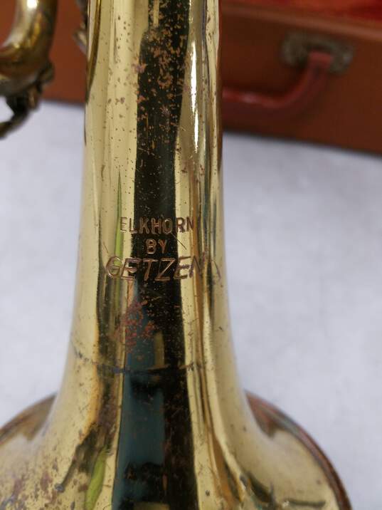 Vintage Elkhart By Getzen Trumpet With Case image number 3