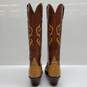 WOMEN'S LUCCHESE DISTRESSED OSTRICH LEATHER WESTERN BOOTS SZ 8 image number 4