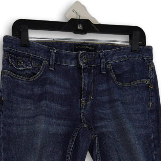 Womens Blue Denim Medium Wash 5-Pocket Design Straight Leg Jeans Size 27/4 image number 3