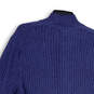 NWT Mens Blue Long Sleeve Mock Neck Knitted Full-Zip Sweater Size Large image number 4