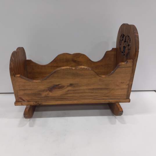 Handmade Wooden Babydoll Cradle Bed image number 1