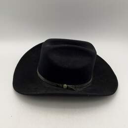 Alamo Mens Black Wide Brim Leather Trim Western Cowboy Hat Size 58/7.25 alternative image