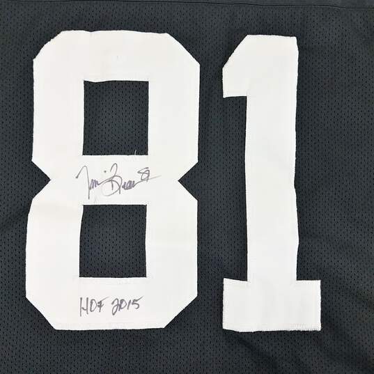 Buy the Signed Tim Brown Oakland Raiders Replica Black Jersey Sz. XL