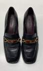 Tory Burch Perrine Black Leather Buckle Heels Shoes Size 8 M image number 5