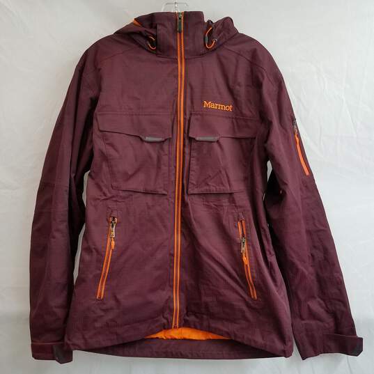 Marmot maroon and orange soft shell jacket S image number 1