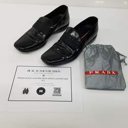 Prada Black Leather Dress Loafers Men's Size 8.5