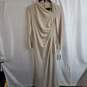 Adrianna Papel Metallic Knit Long Sleeve Gown Biscotti Gold Size 4 image number 1