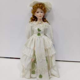 Southern Belle White Dress Porcelain Doll